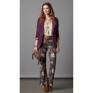 Talbots Purple Velvet Office Workwear Preppy Blazer Jacket Women's Size 2